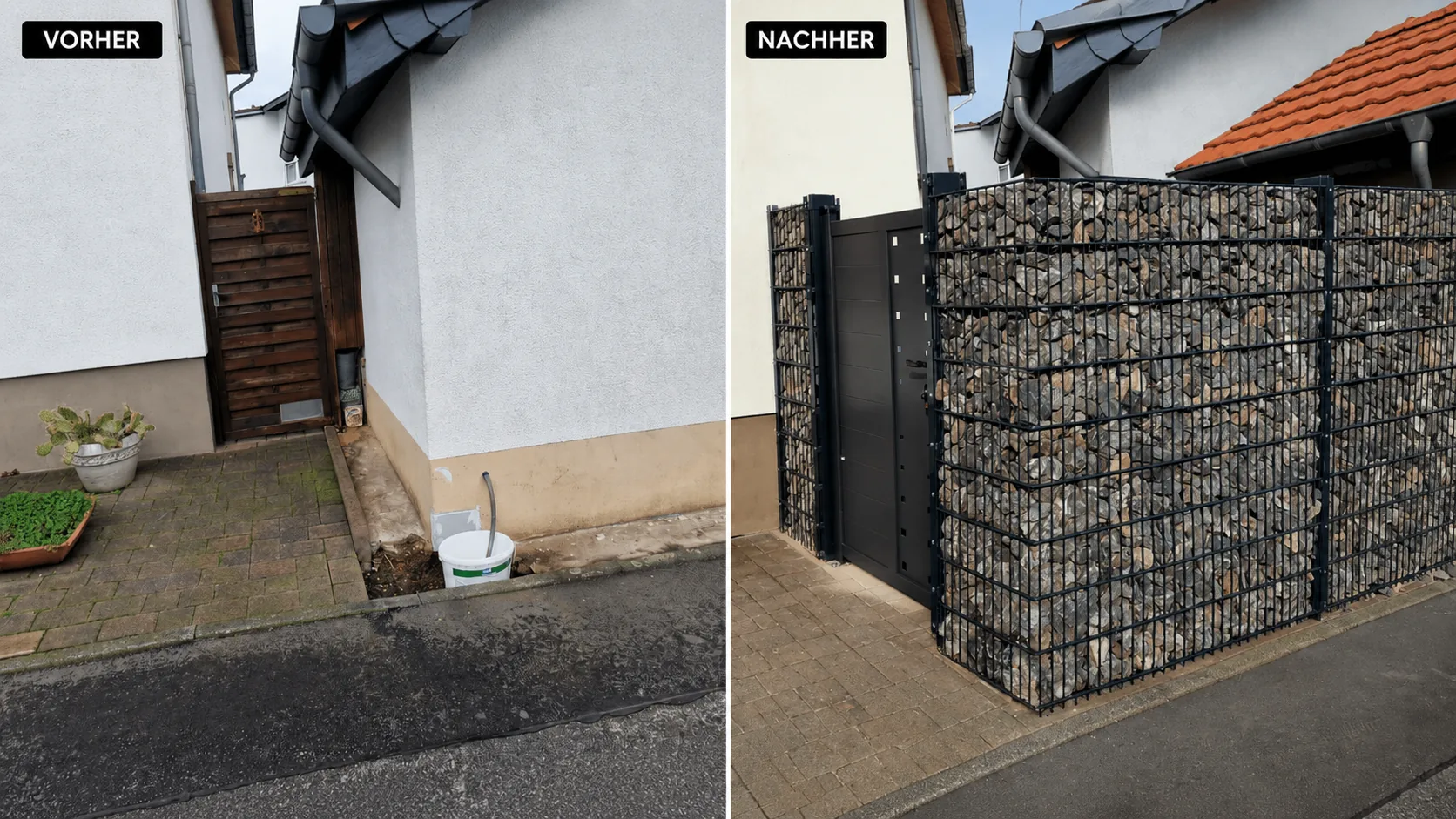 Automatisches Schiebetor aus dunklem Metall an einer Einfahrt in Aachen